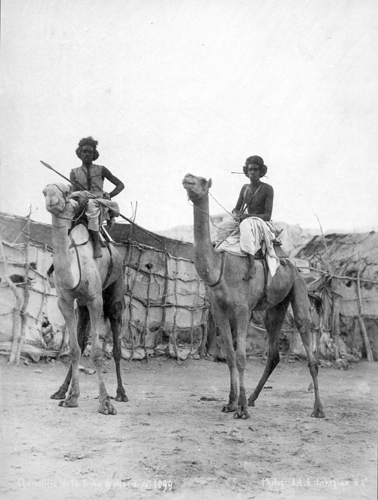 Historisches Postkartenmotiv Bicharis. Nomadenvolk im südlichen Ägypten.