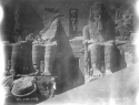Abu-Simbel im Originalzustand. Antikes Foto vom Oberlauf des Nils.
